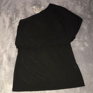 One Shoulder Black Jessica Simpson Dress